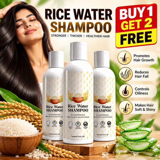BUY 1 GET 2 FREE Rice Water Hair Shampoo, Paraben and Sulphate Free