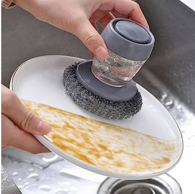 Tar Brush Dish Cleaning Brush with Liquid dispensar (Pack of 2)